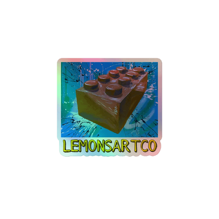 POP Brick (Red Brick/Blue Background) Holographic Stickers product image (1)