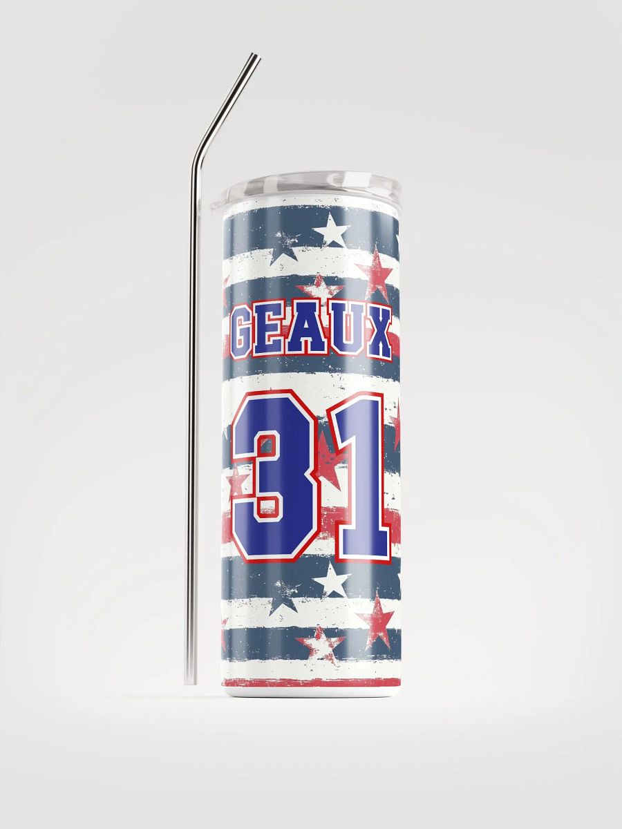 Geaux 31 - Vintage Stars & Stripes Pattern Stainless Steel 20oz Tumbler product image (1)