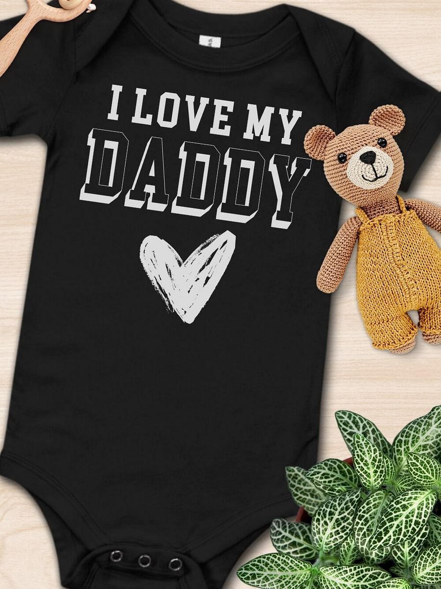 I Love My Daddy Scribbled Heart Baby One Piece product image (1)