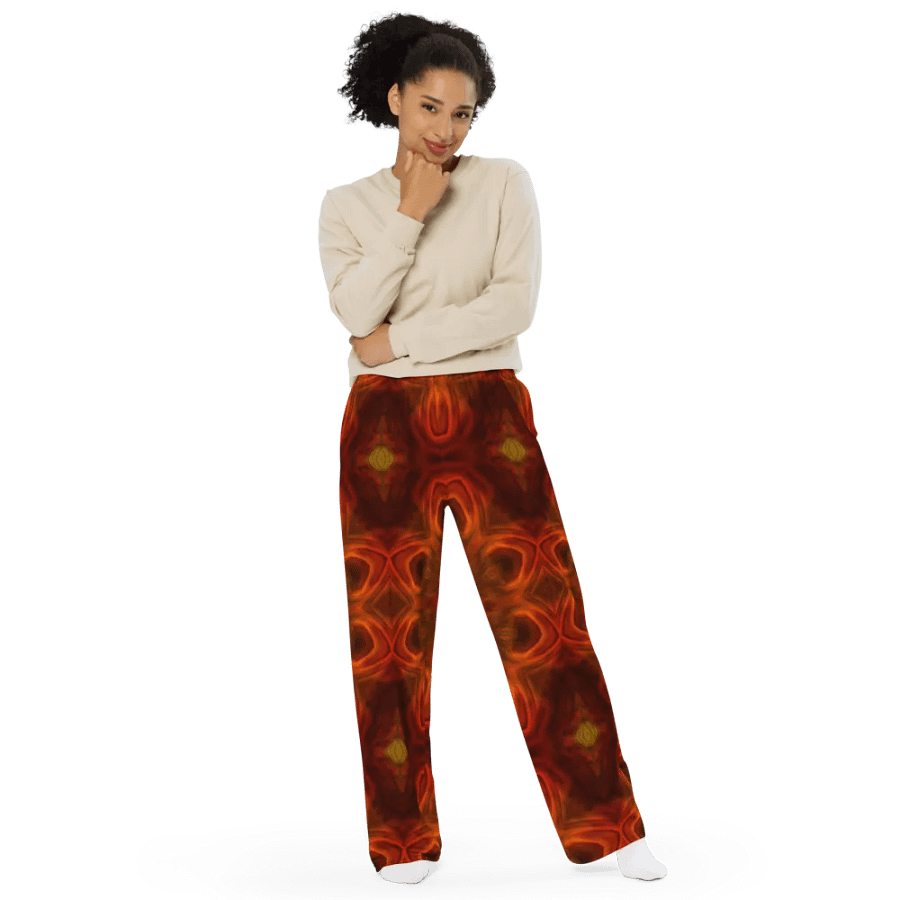 Orange Soft Kaleidoscope Wideleg Pants product image (11)