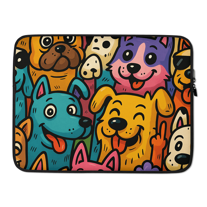 Graffiti Dogs – Playful Cartoon Canine Chaos - Laptop Sleeve product image (2)
