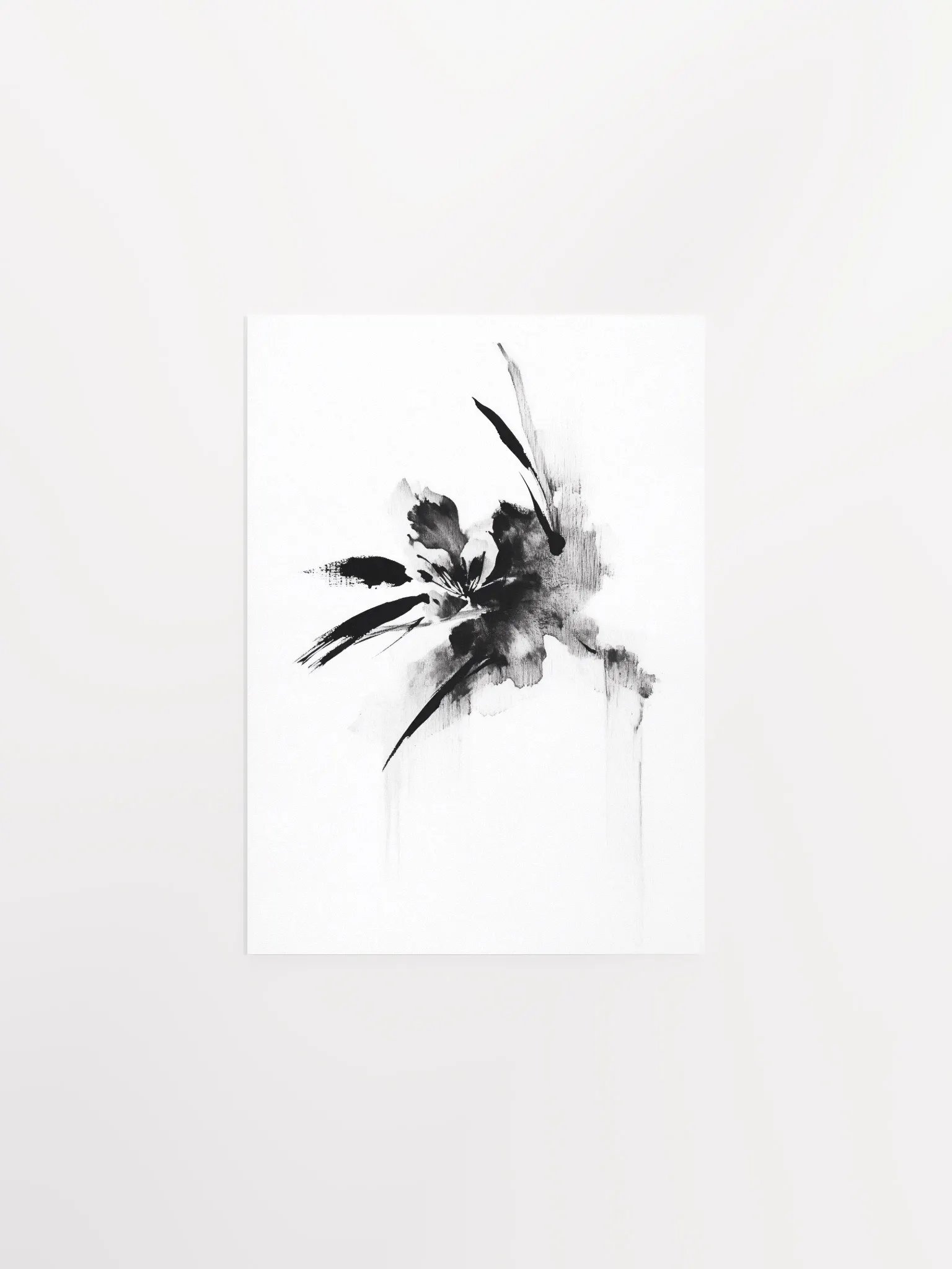 Ink Bloom II: Monochromatic Floral Art Print product image (1)