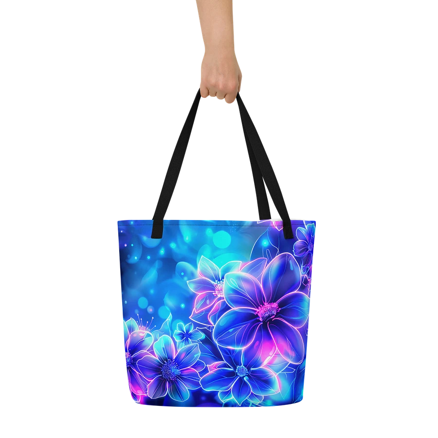 Tote Bag: Unique Stand Out from the Crow Neon Flowers Floral Fashion Design product image (6)