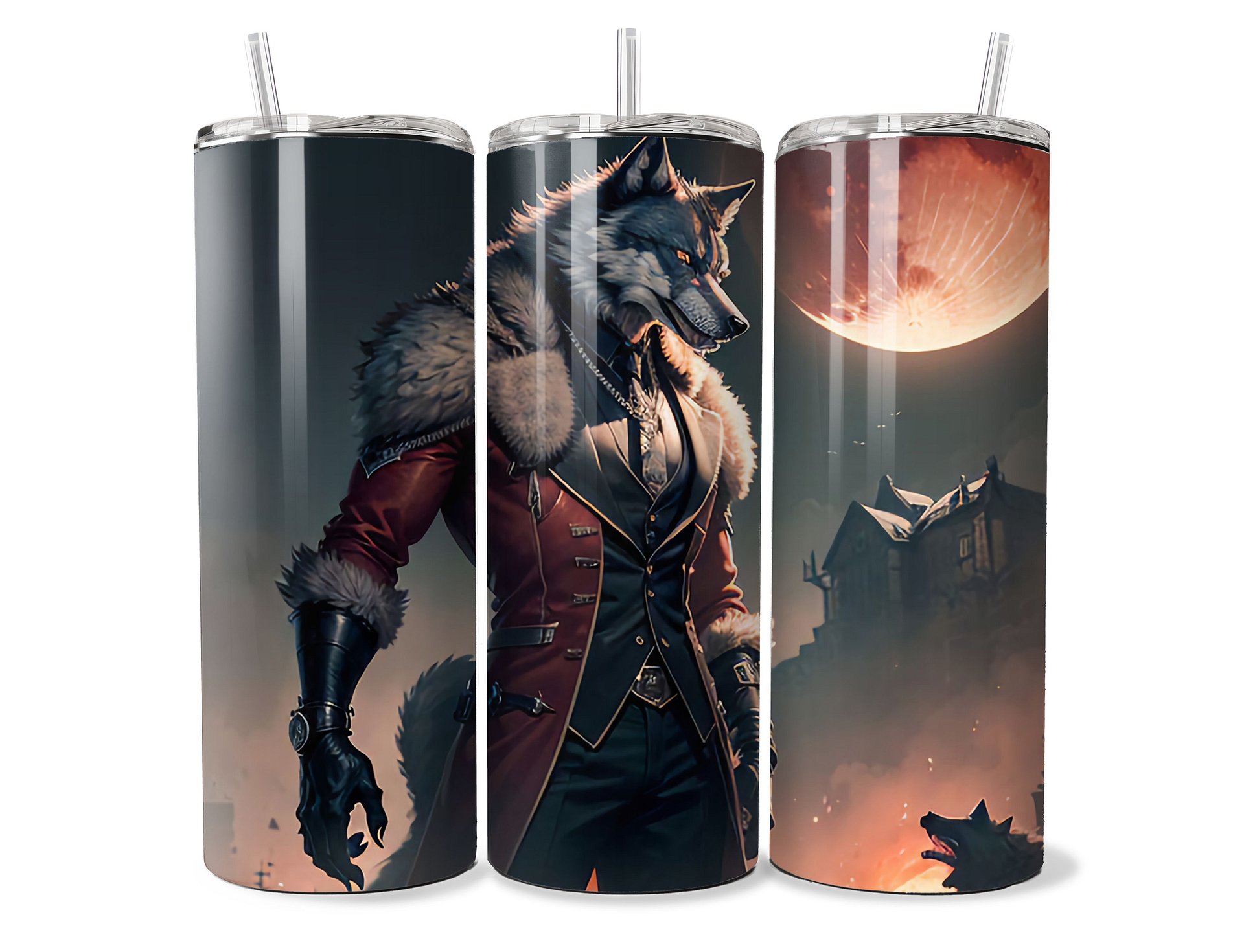 Moonlit Werewolf Warrior Tumbler - 20oz Stainless Steel product image (1)