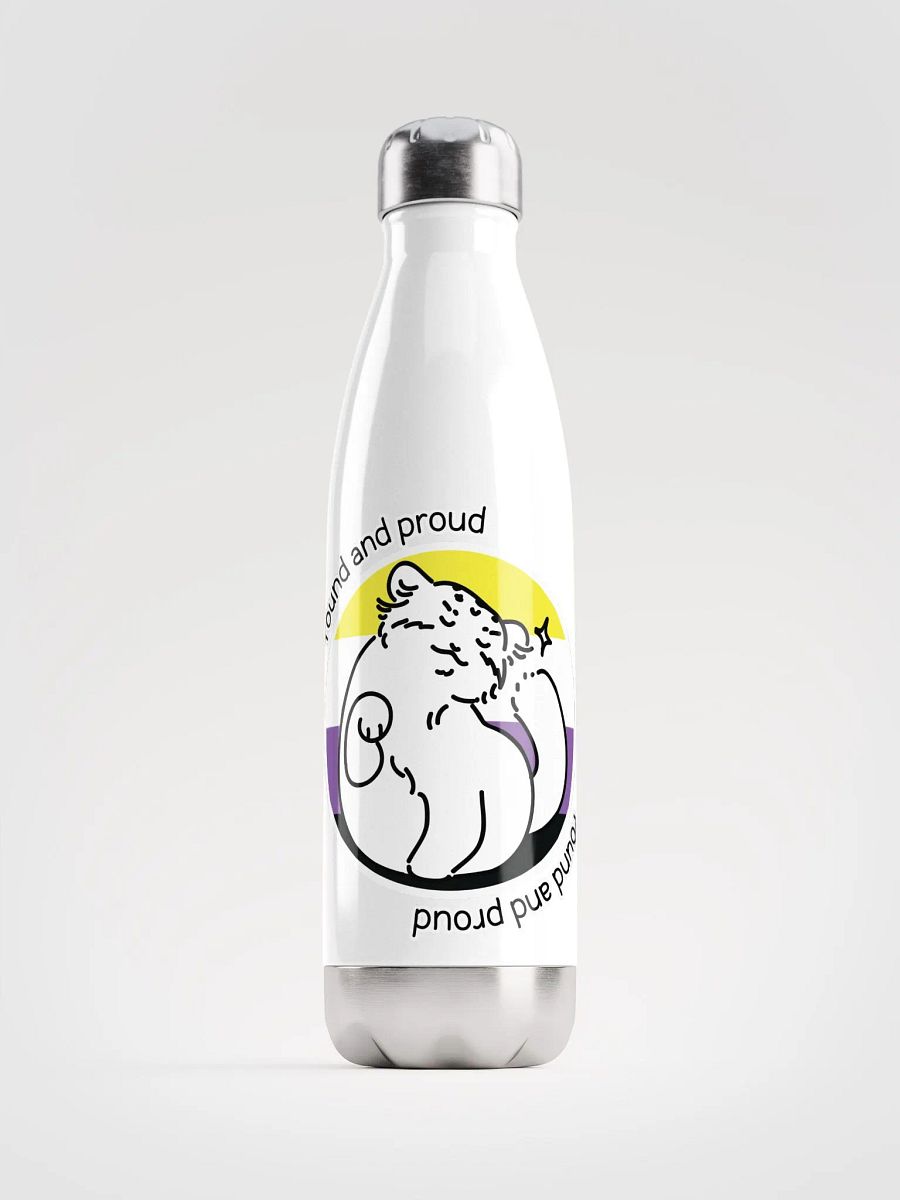 Round and Proud Manul Pride Nonbinary Version - Bottle product image (1)