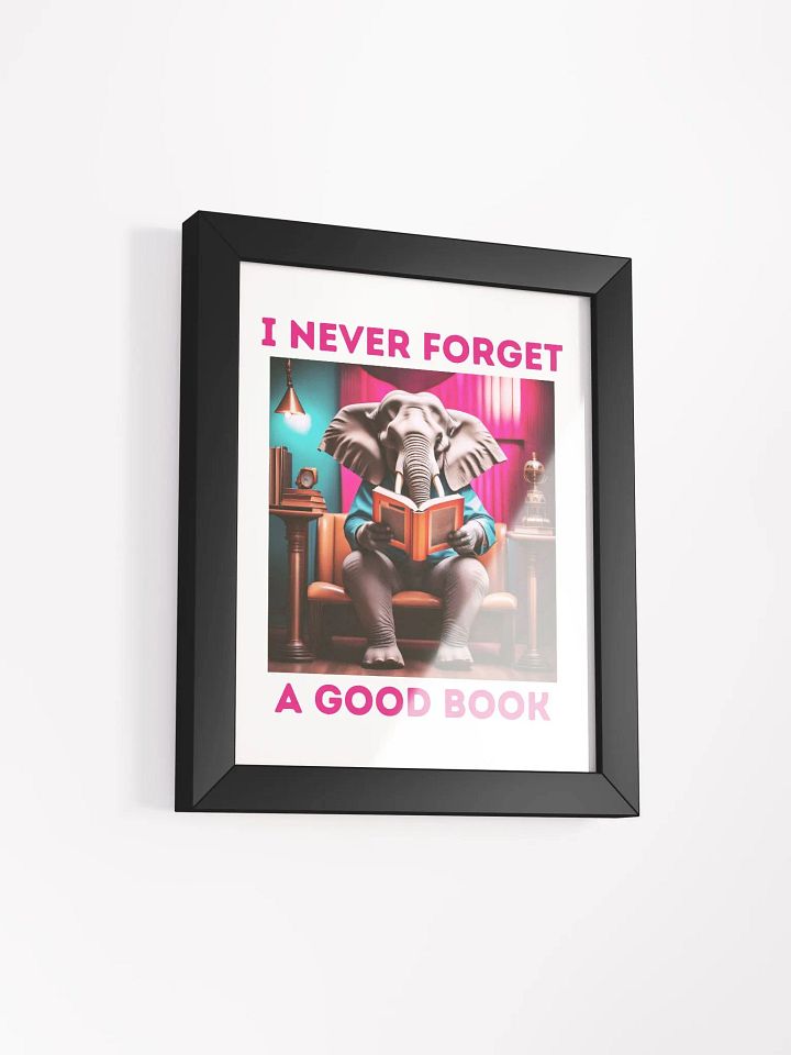 I Never Forget a Good Book - AI Elephant Framed Poster product image (53)