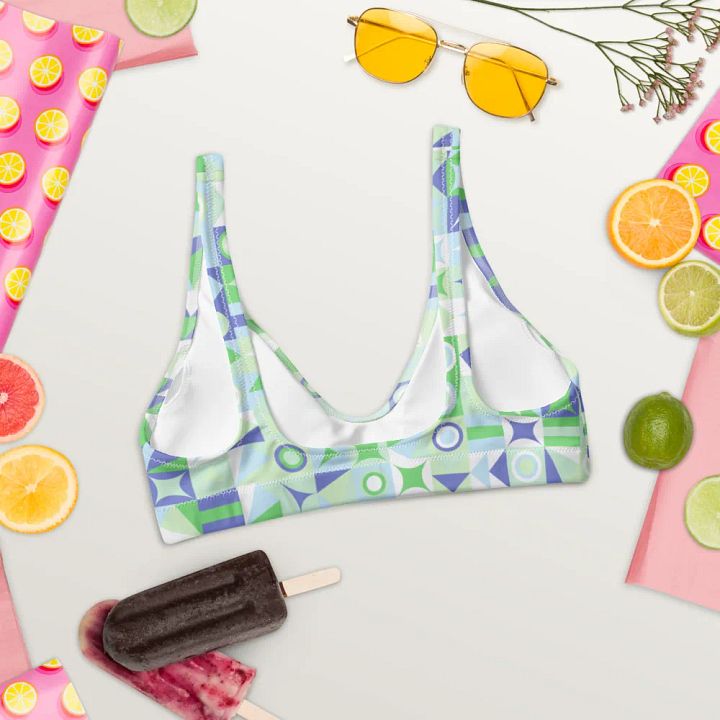 Colorful Vector Patterns Design Padded Bikini Top - v13 product image (2)