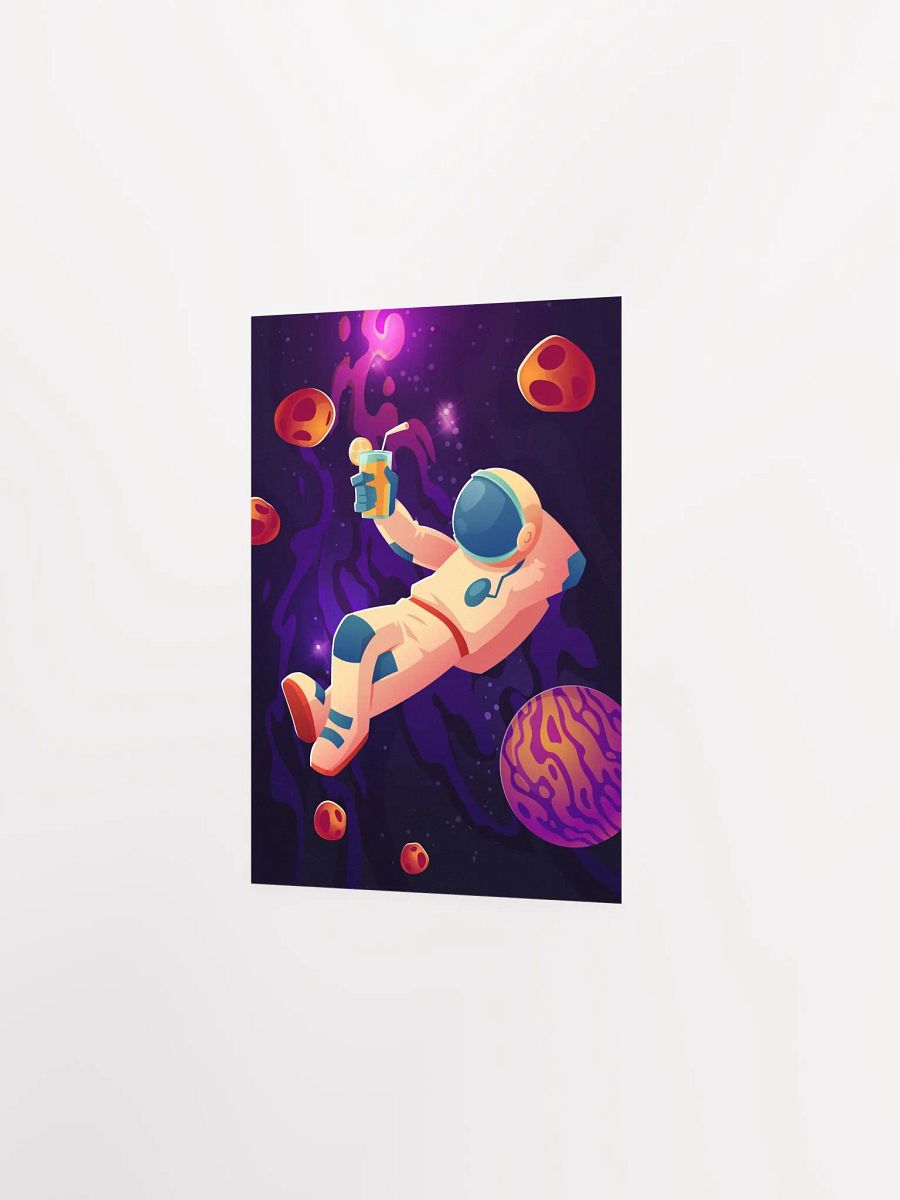 Relaxing astronaut with cocktail — space poster, synthwave space, neon space, aesthetic poster product image (7)