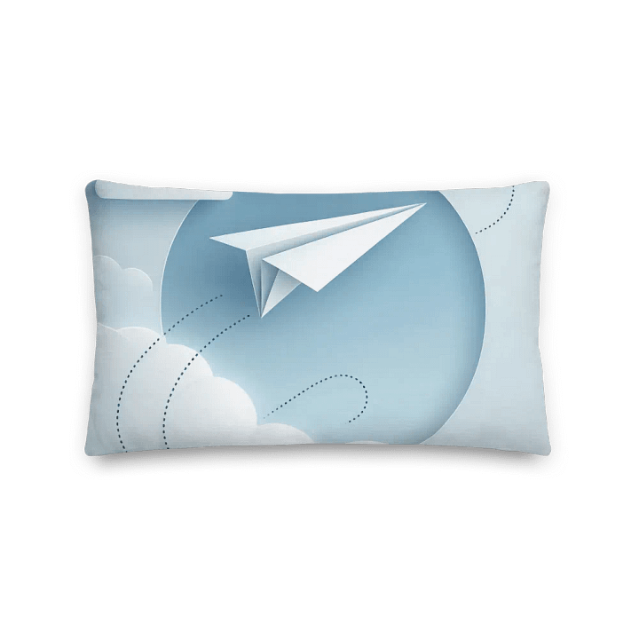 Skyward Soar Premium Pillow | AI design paper airplane product image (2)