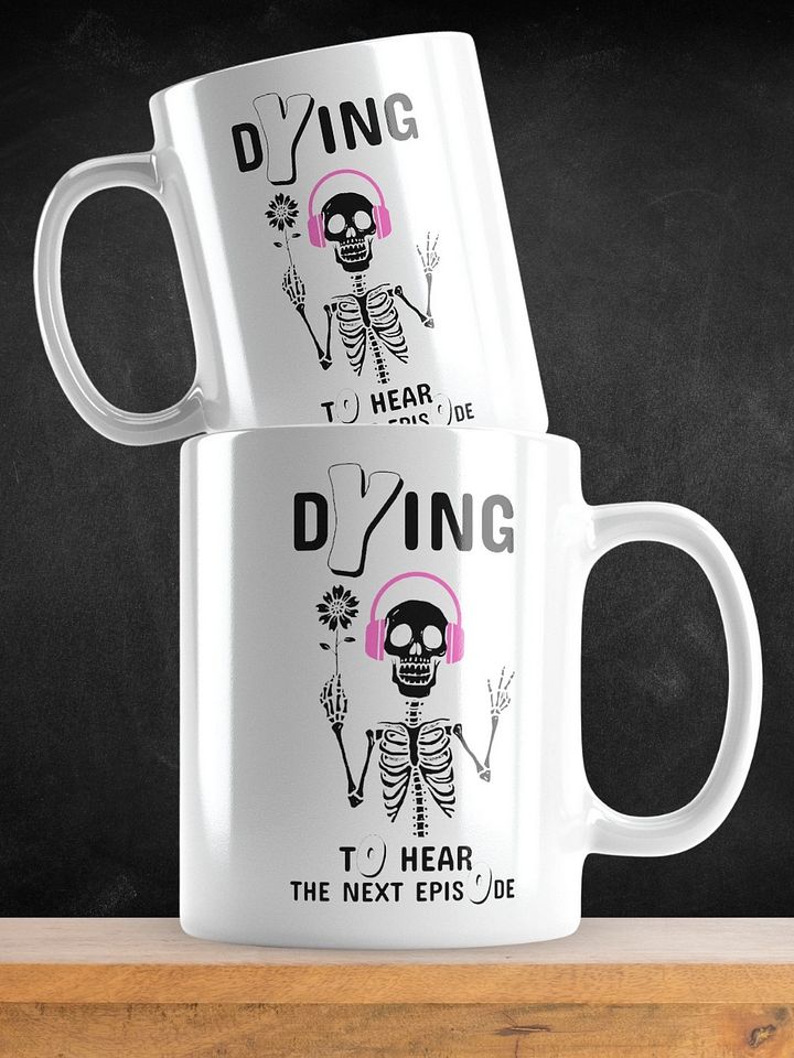 Skeleton Listening To A True Crime Podcast Coffee Mug product image (1)