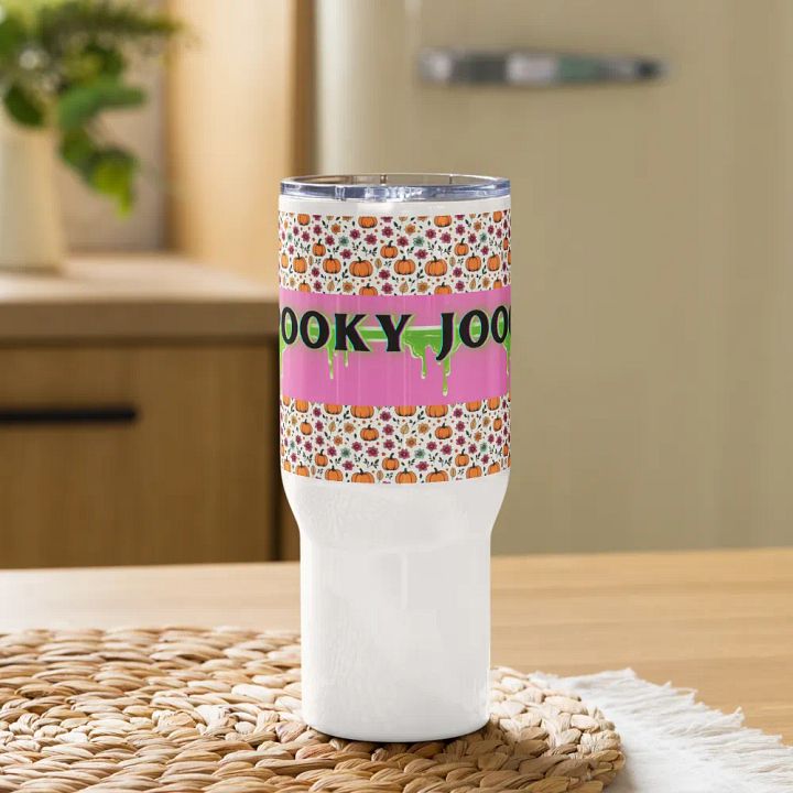 SPOOKY JOOCE Pink Patterned Travel Mug product image (2)