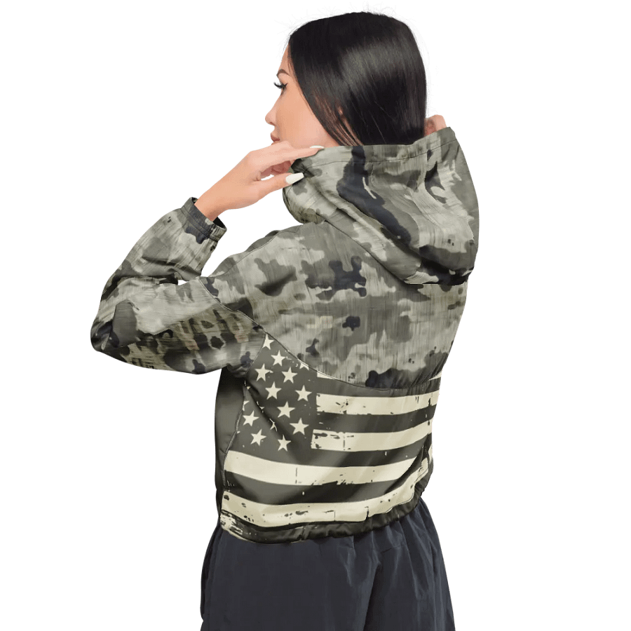 Rebel Gamer Camo Cropped Hoodie Windbreaker product image (4)