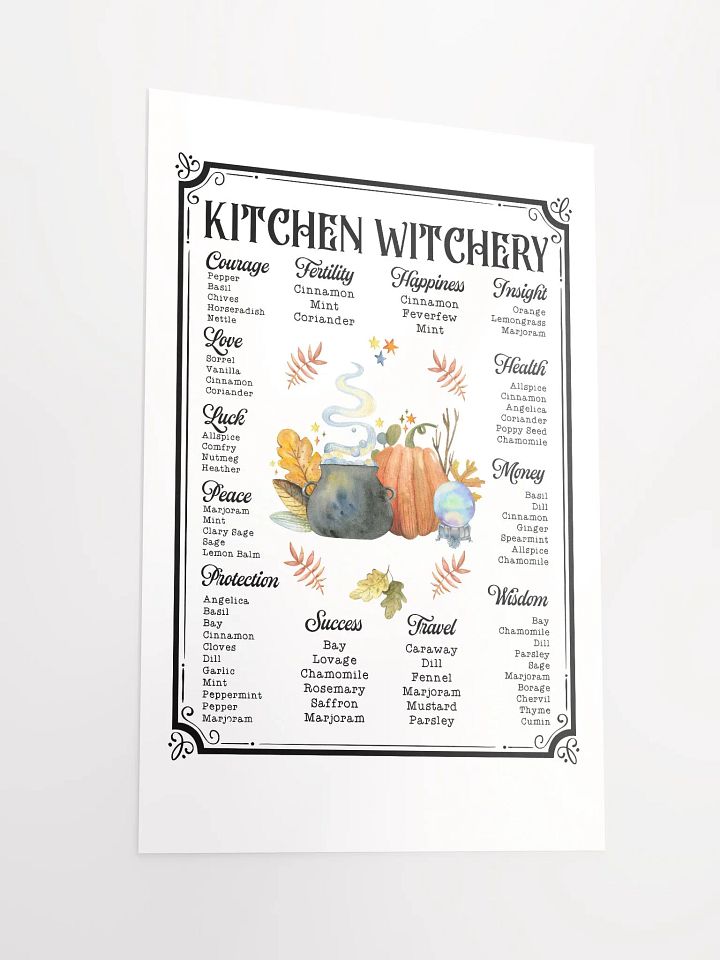Kitchen Witchery Spell & Potion Ingredients POSTER - Witchy, Kitchen Witch, Magic Kitchen Gift product image (4)