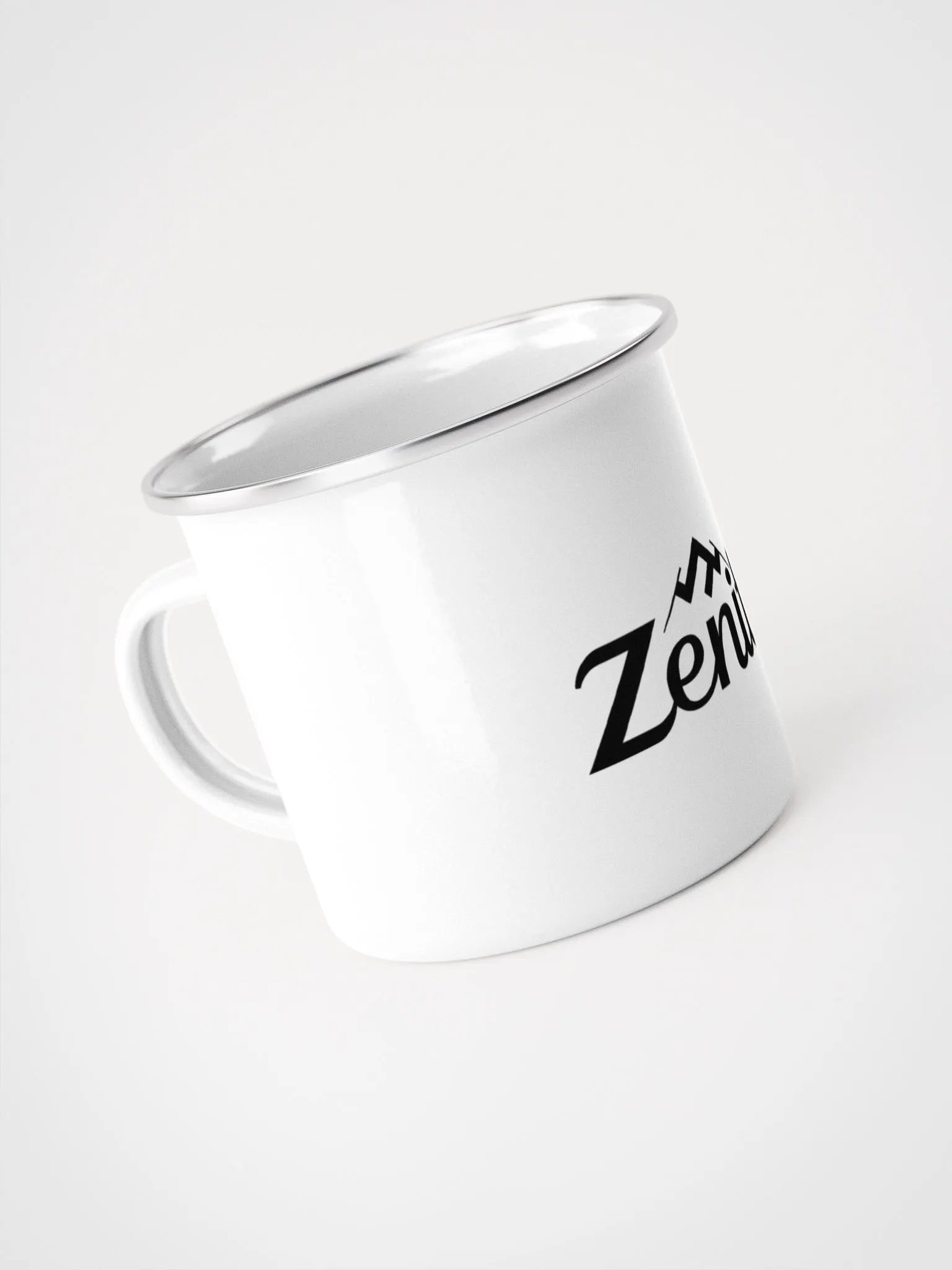 Zenith White Enamel Camping Mug with Exclusive Mountain Design - Durable and Stylish for Outdoor Adventures product image (2)