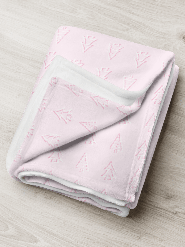 Plush Pink Christmas Tree Throw Blanket product image (2)