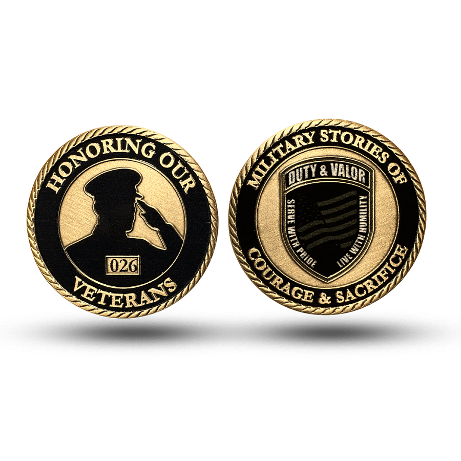 Honoring Our Veterans – Limited Edition Duty & Valor Challenge Coin Benefitting Wounded Warriors Project product image (1)