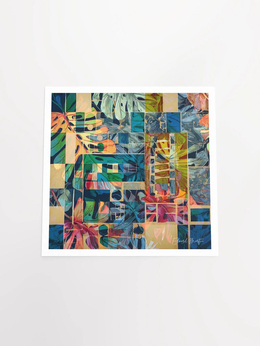 'Textural Tropics' Mixed Media Collage by Edward Martin : Vibrant Matte Poster Print product image (5)