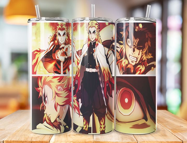 Kyojuro Rengoku 20 oz Stainless Steel Tumbler – Demon Slayer Flame Hashira Design product image (1)