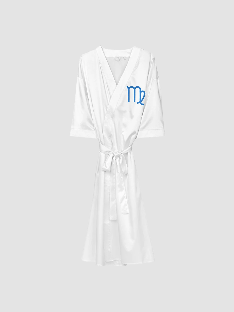 Virgo Blue on White Satin Robe product image (1)