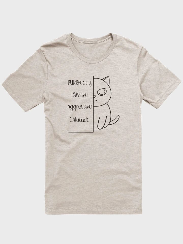 Passive Aggressive Cattitude Unisex Tee, Black Print product image (1)