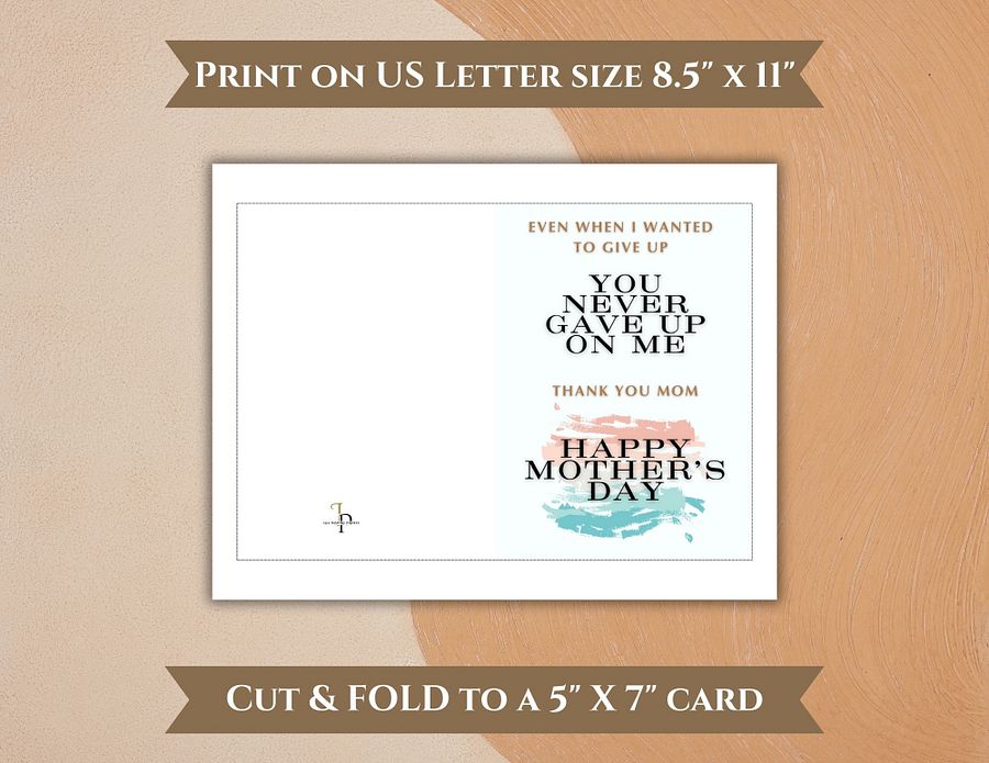 You never gave up Mother's Day Card product image (2)