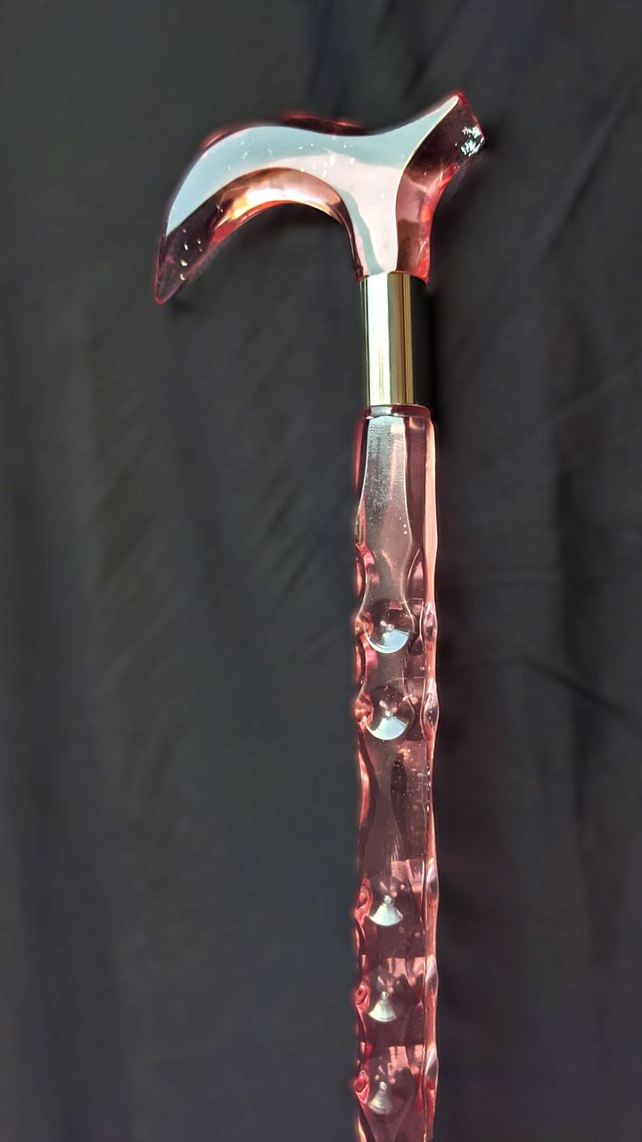 Pink Diamond Acrylic Walking Stick for Women | Elegant Crystal Cane for Ladies & Seniors | Custom Size Available | Gift Box Included product image (2)