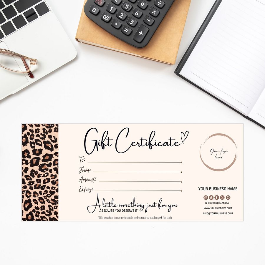 Leopard - Gift Certificate Template product image (4)