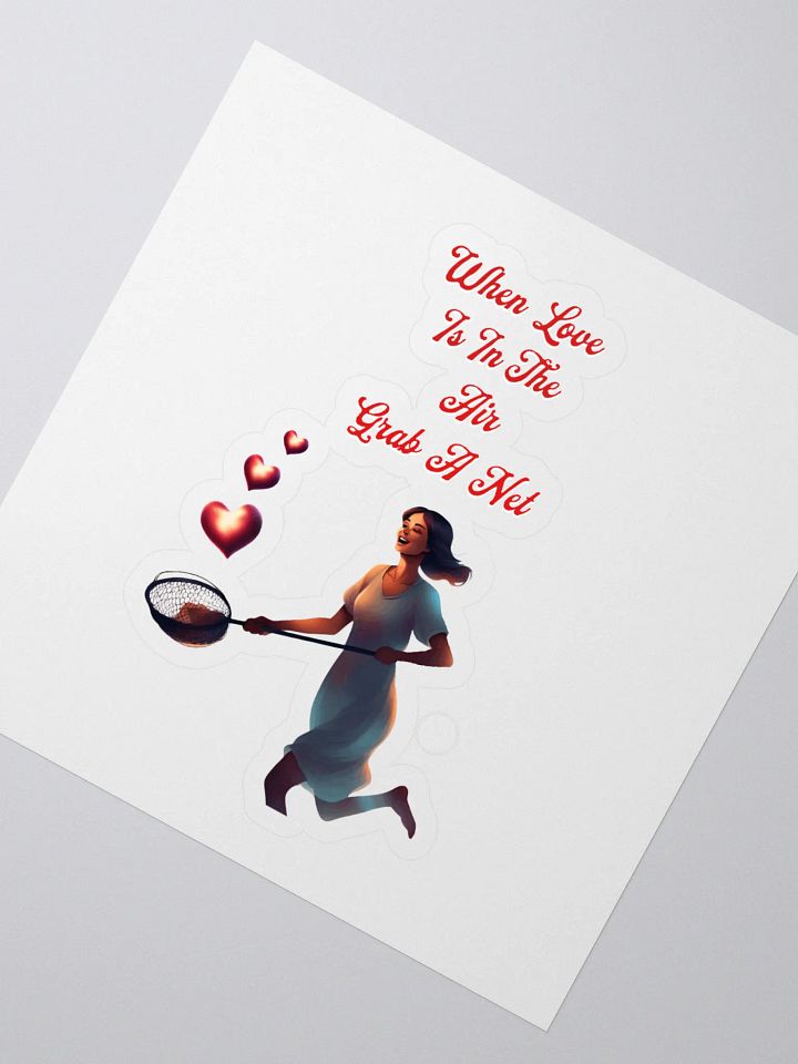 When Love Is In The Air, Grab A Net, Valentine's Day Gift Sticker product image (2)