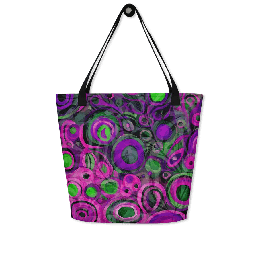 klimt inspired design all over print tote for arty men and ladies in subtle mauves for the creative person product image (3)