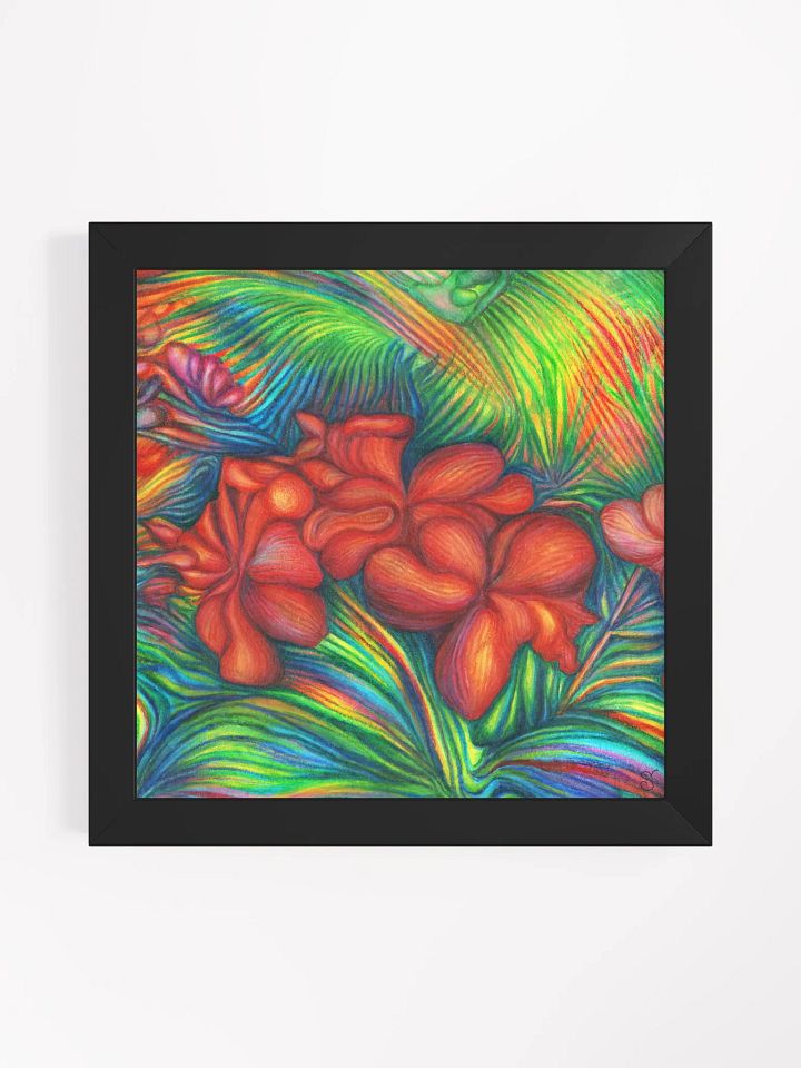 Vibrant Ayous Wood Framed Matte Poster - Tropical Red Flowers product image (9)