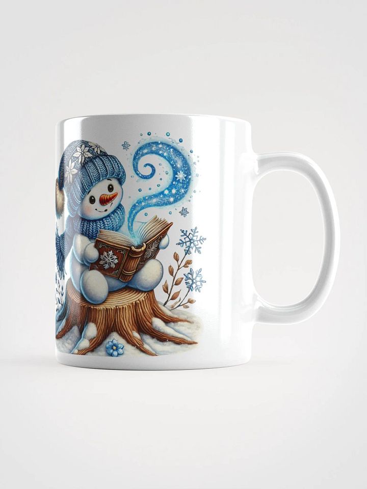 Cozy Bookworm Snowman Reading White Mug product image (1)