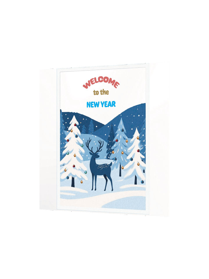 Welcome to the New Year – Winter Deer Scene Festive Holiday Design product image (7)