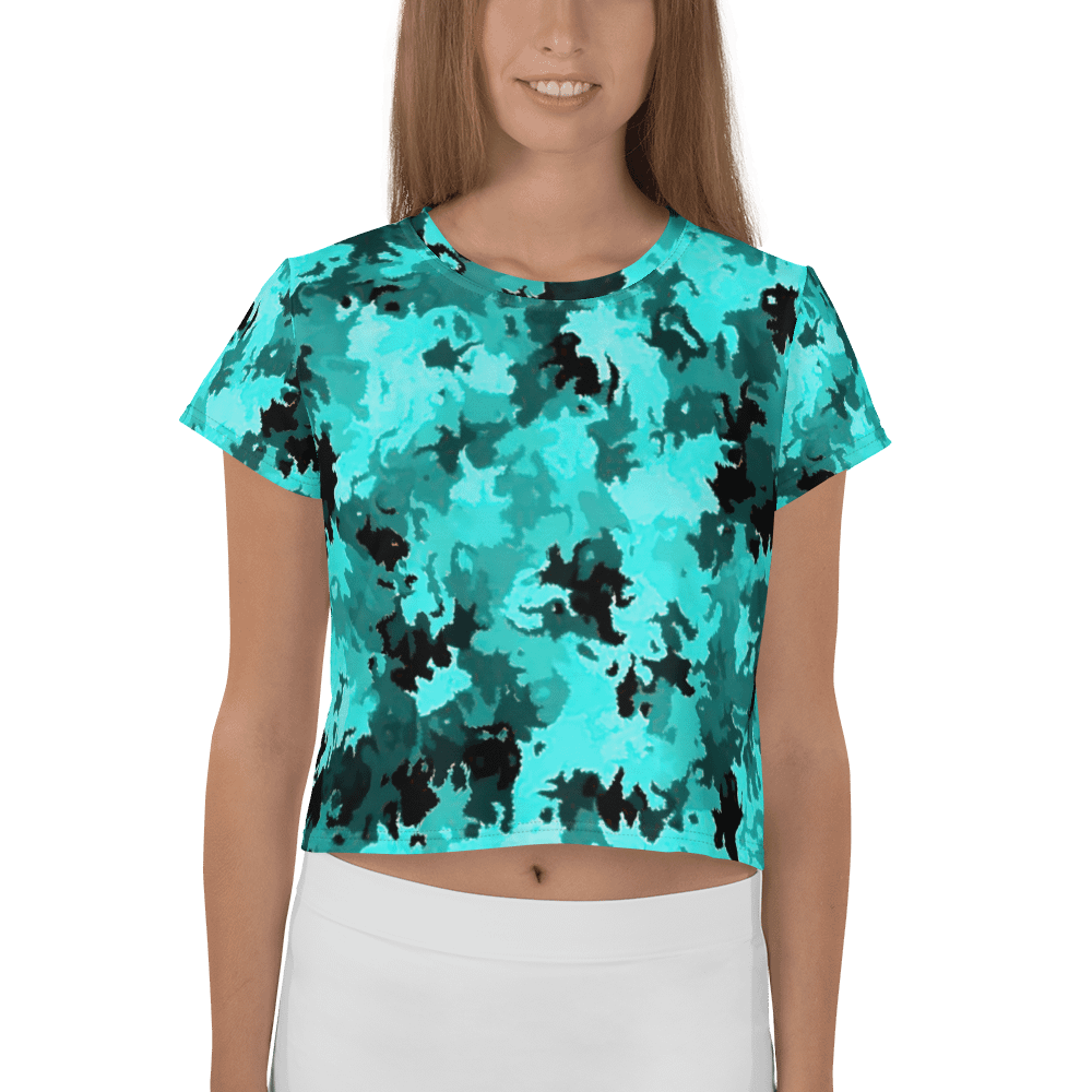 Aqua Camo Dream All-Over Crop Tee product image (1)