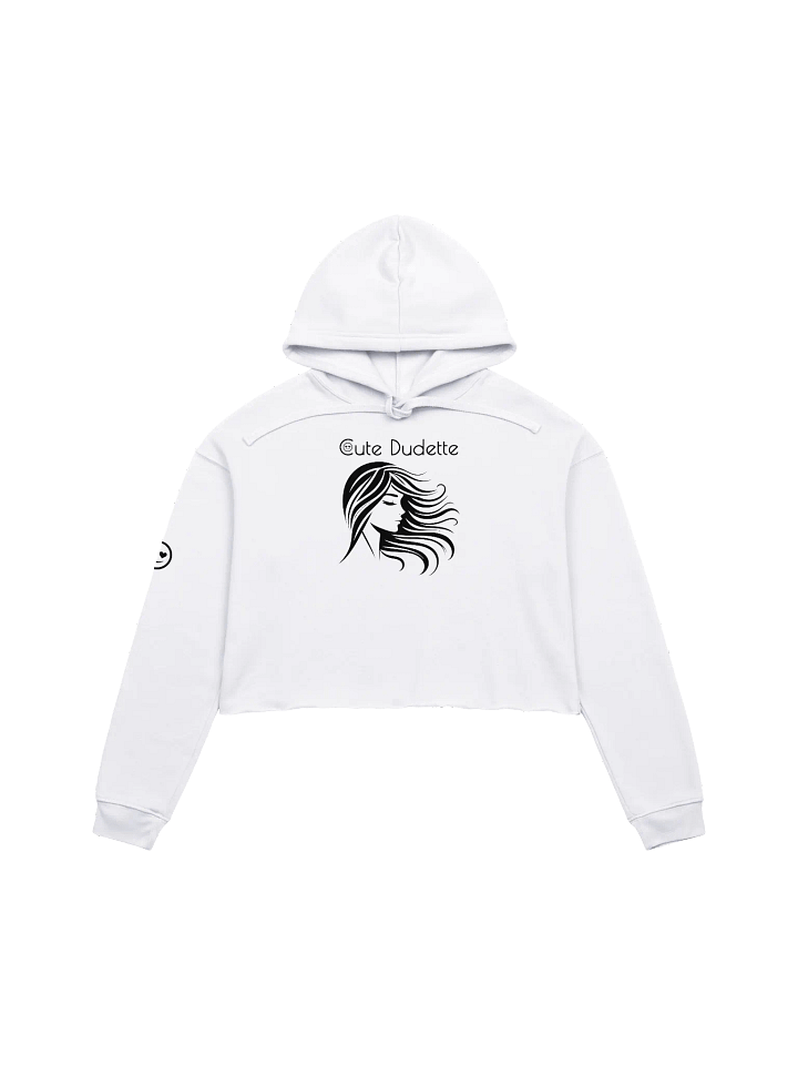 Cute Dudette Women's White Crop Hoodie product image (1)