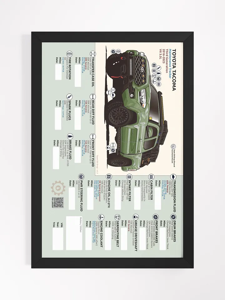 3RD GEN MAINTENANCE TRACKER V1.1 - Army Green (Framed) product image (2)