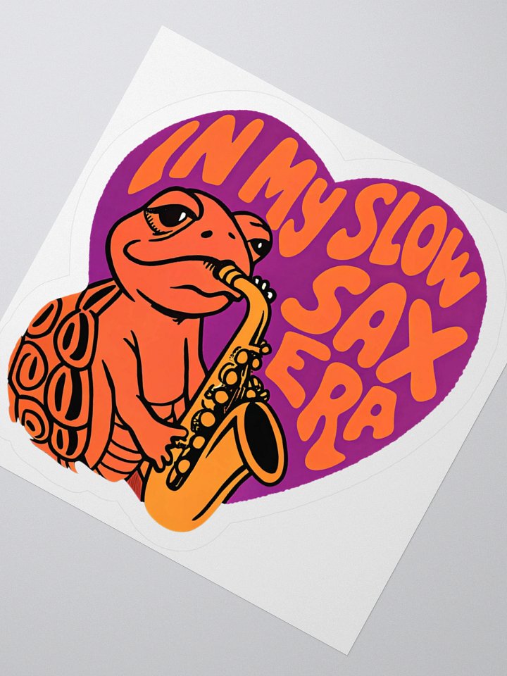 Slow Sax Turtle Kiss Cut Stickers product image (5)