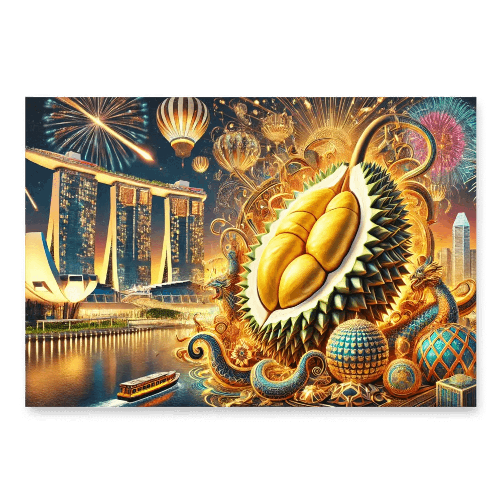 Golden Durian Wrapping Paper – A Singaporean Masterpiece product image (1)