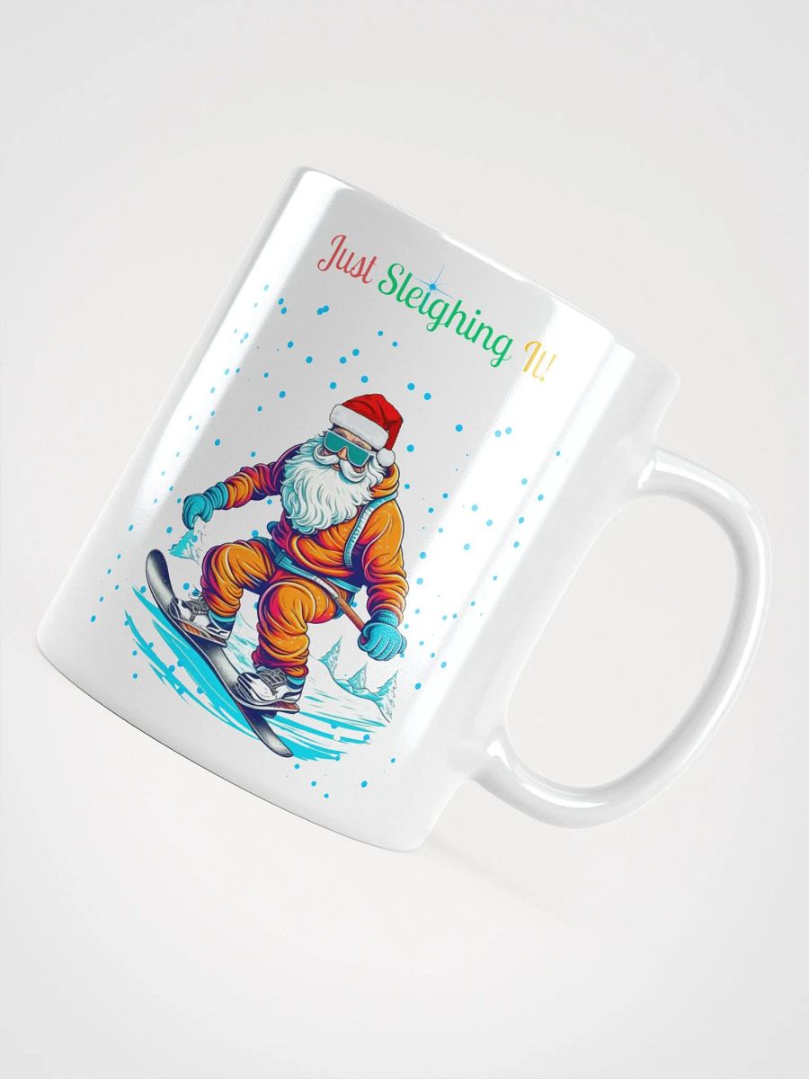 Santa Claus Snowboarding White Mug product image (11)