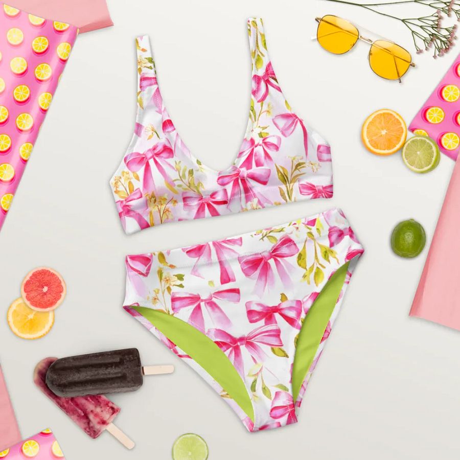 Feminine Floral Ribbon All-Over Bikini product image (9)