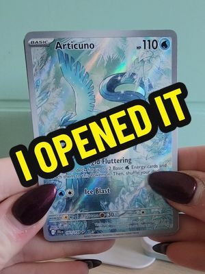 The first of many 🫡 Seriously though, how do I keep getting in to hobbies right when they're about to blow up??  It took me WEEKS to find more packs after this first set. Luckily we now have a local card shop nearby that I'll be frequenting!  #pokemon #pokemoncards #tcg #pokemontcg #articuno #pokemonpulls #packrip 
