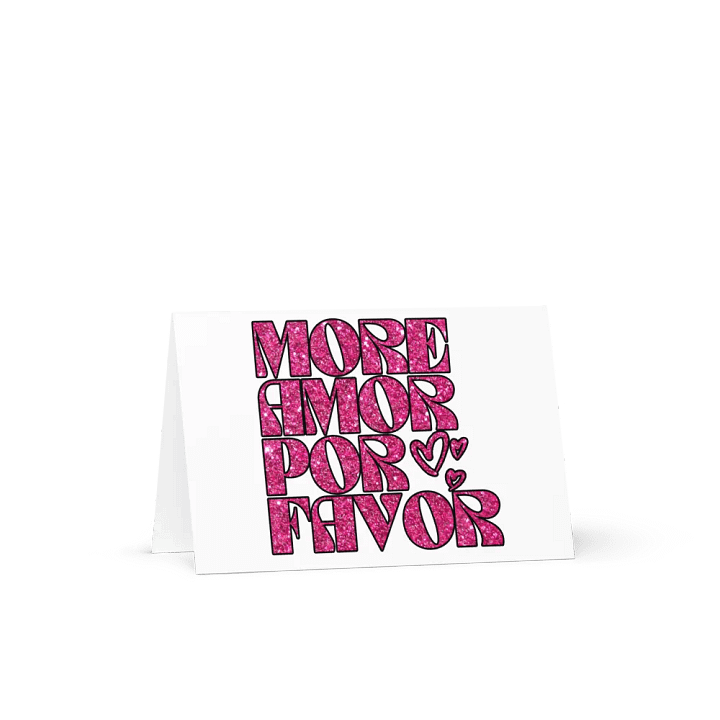 Pink Glitter Valentine Card More Amor Por Favor product image (2)