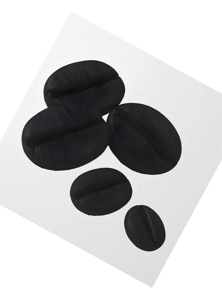 Black Matte Coffee Bean Sticker product image (2)