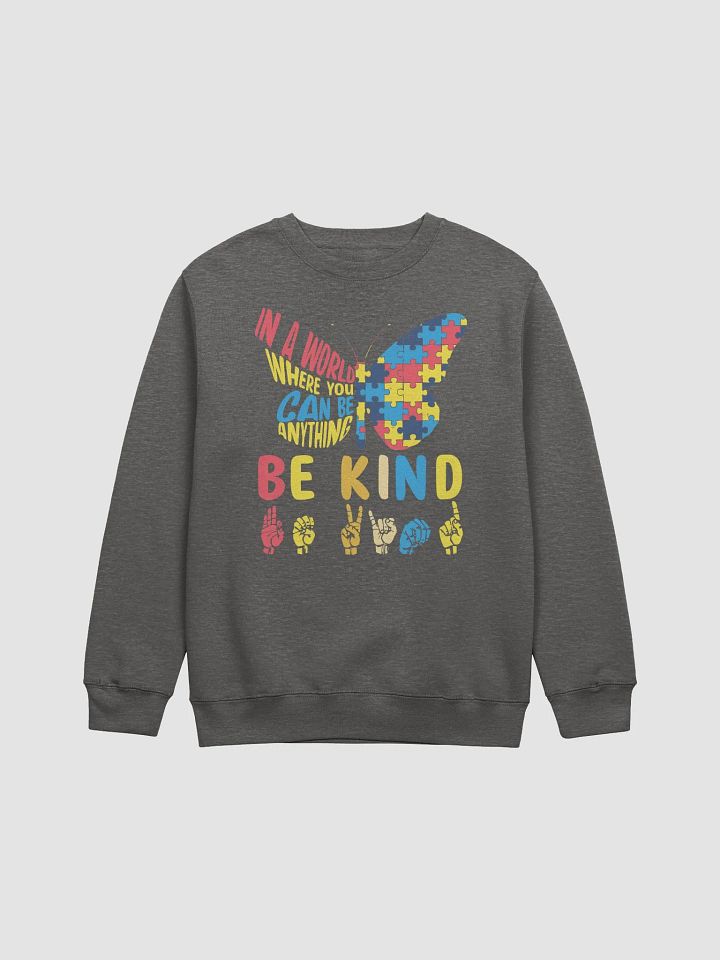 Be Kind Puzzle Butterfly Crewneck Sweatshirt product image (5)