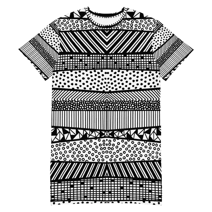 Modern pattern in black and white T-Shirt Dress product image (2)