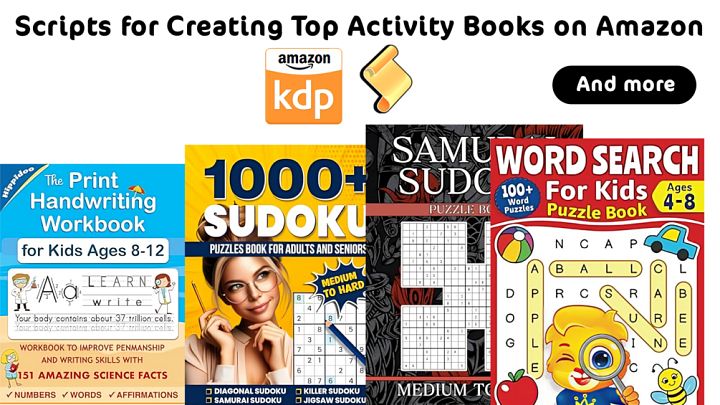 Scripts Pack for Activity Books on Amazon KDP product image (1)