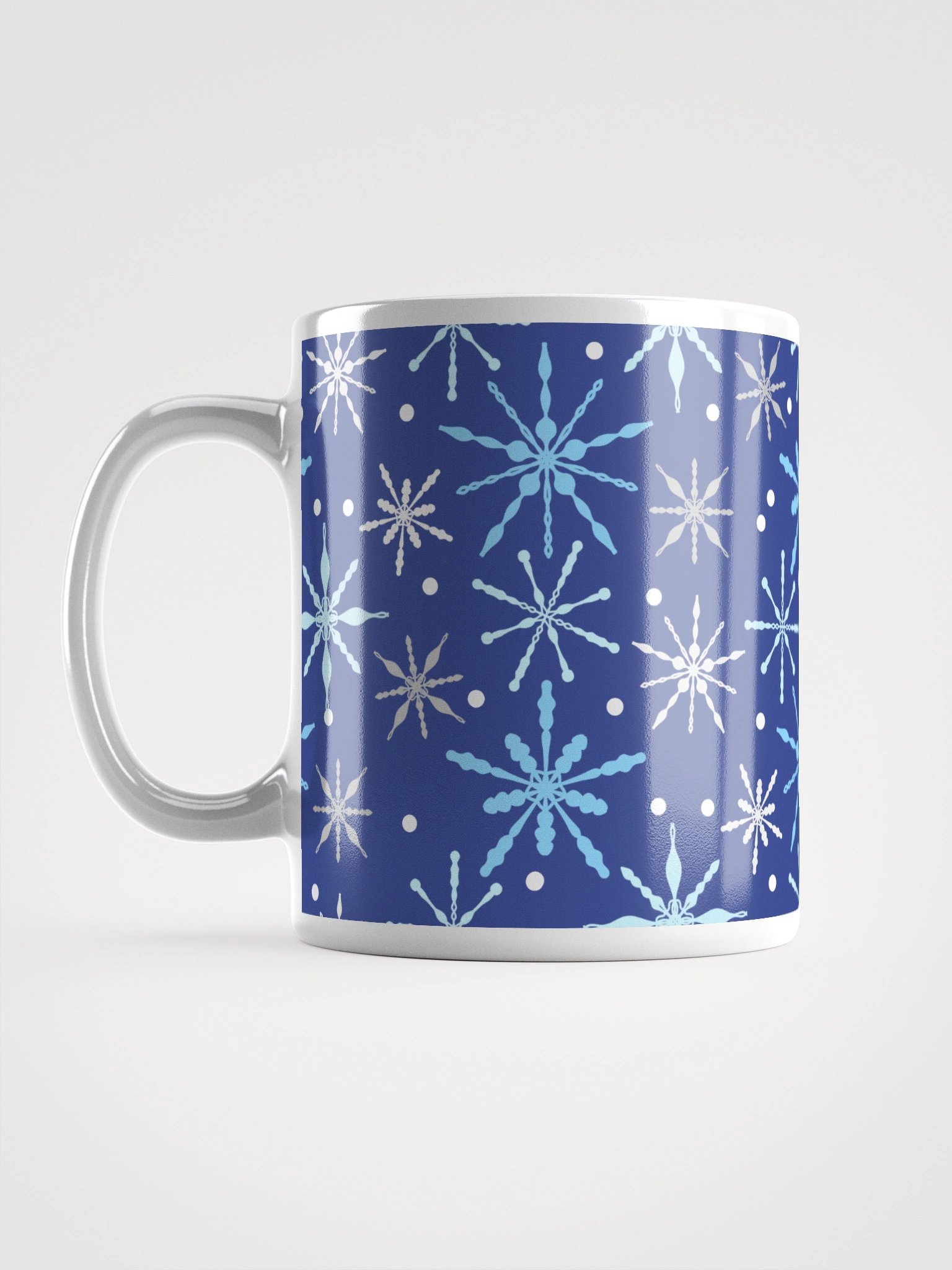 Snowflakes Pattern Mug in Dark Blue product image (2)