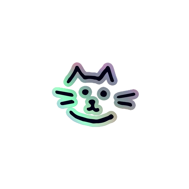 Kiss-Cut Holographic Sticker: Simple Cat product image (1)