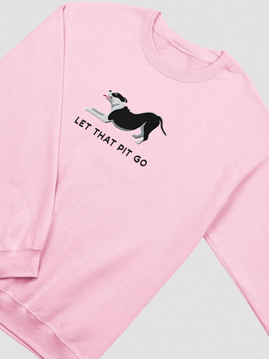 Let That Pit Go Sweatshirt (Embroidered) of a Pitbull Terrier(Black) product image (5)