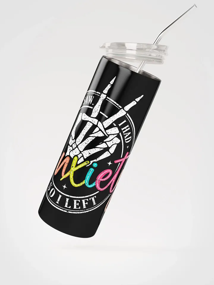 Vibrant 'Anxiety' Stainless Steel Tumbler with Reusable Straw product image (2)