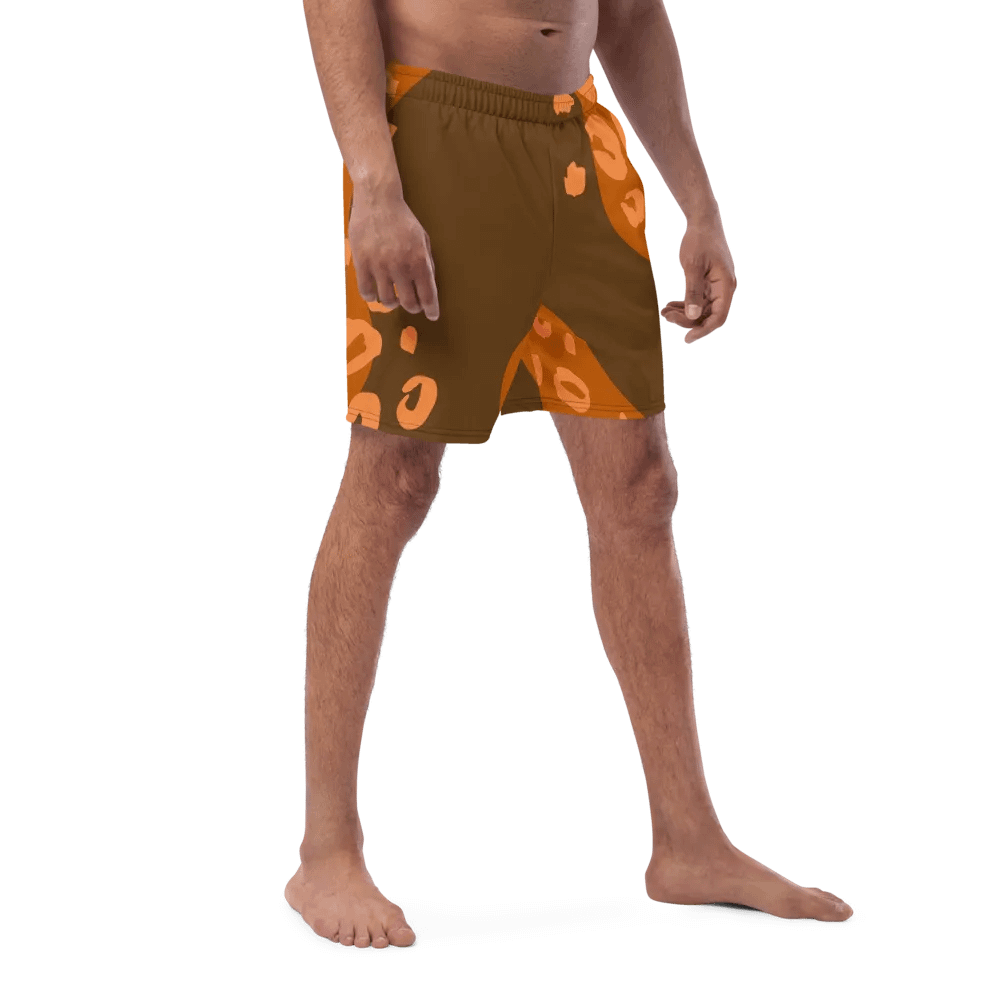 Orange Leopard Print Paradise Swim Shorts product image (3)
